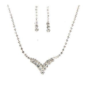 Tigerstars Clear Bubble Rhinestone Necklace Set